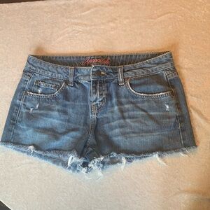 Aeropostale Blue Jean Shorts 9/10 with Distressed Hem